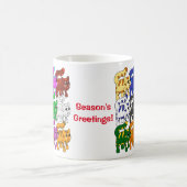 Cute Xmas Pattern Kitten Crowd Koffiemok (Center)