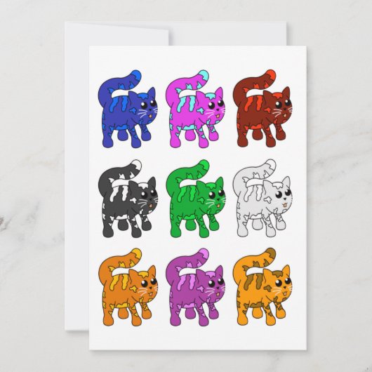 Cute Xmas Pattern Kitten Group Kaart (Voorkant)