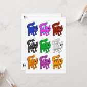 Cute Xmas Pattern Kitten Group Kaart (Voorkant / Achterkant in situ)