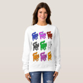 Cute Xmas Pattern Kitten Group Trui (Voorkant volledig)