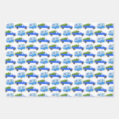 Cute Xmas Trailers RVs Trucks Blue Christmas Inpakpapier Vel (Voorkant 2)