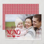 Cute XOXO Coeur Saint Valentin Carte photo (Devant / Derrière)