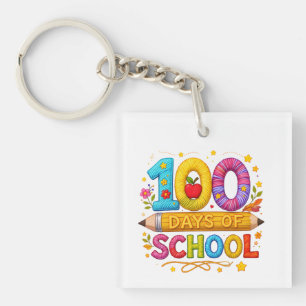 Cute Yarn 100 dagen school leraren meisjes T-shirt Sleutelhanger