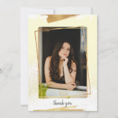 Cute Yello & Gold Framed Afstuderen Hartelijk dank Kaart (Voorkant)