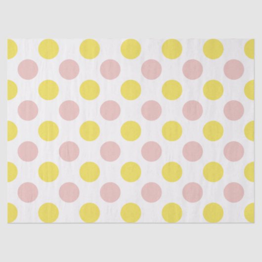 Cute Yellow and Pink Polka Dot  Tissuepapier (Voorkant)