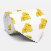 Cute yellow baby animal chick stropdas (Opgerold)