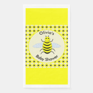Cute Yellow Baby Bee Genderneutraal Baby shower Servet