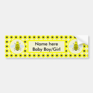 Cute Yellow Baby bee Geslacht Neutraal Aangepast Bumpersticker