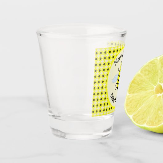 Cute Yellow Baby bee Geslacht Neutraal Aangepast Shot Glas (Links)
