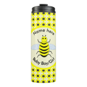 Cute Yellow Baby bee Geslacht Neutraal Aangepast Thermosbeker