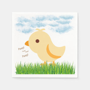 Cute Yellow Baby Chick Baby shower Servet