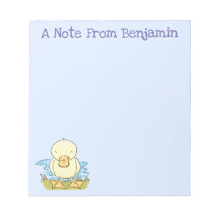 Cute yellow baby ducking cartoon illustratie notitieblok
