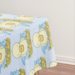 Cute yellow baby ducking cartoon illustratie tafelkleed