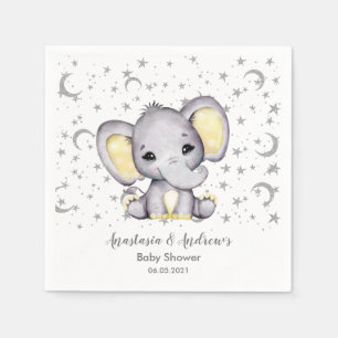 Cute Yellow Baby shower Elephant Napkins Servet