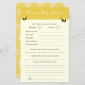 Cute Yellow Bee Baby shower Advice en Predictions (Voorkant / Achterkant)