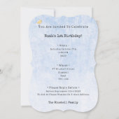 Cute Yellow Bird With Balloon Birthday Invitation Kaart (Achterkant)