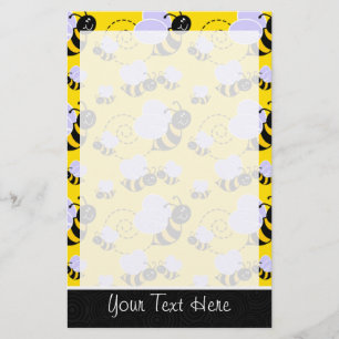 Cute Yellow & Black Bee Briefpapier