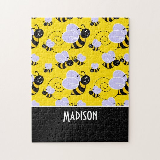Cute Yellow & Black Bee Legpuzzel (Verticaal)
