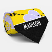 Cute Yellow & Black Bee Stropdas (Opgerold)