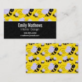 Cute Yellow & Black Bee Visitekaartje (Voorkant / Achterkant)