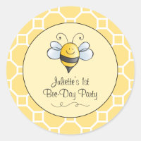 Cute Yellow Black Bumblebee First Birthday Party