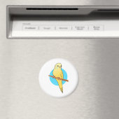 Cute Yellow Budgie Magneet (Insitu (Vaatwasser))