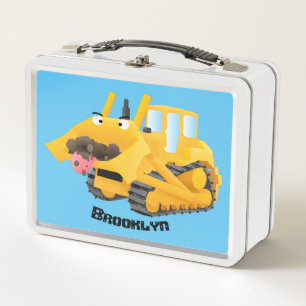 Cute yellow bulldozer cartoon