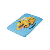 Cute yellow bulldozer cartoon badmat (Gekanteld)