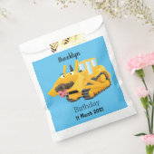 Cute yellow bulldozer cartoon bedankzakje (Gezegeld)