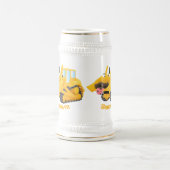 Cute yellow bulldozer cartoon bierpul (Center)