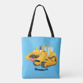 Cute yellow bulldozer cartoon draagtas (Achterkant)