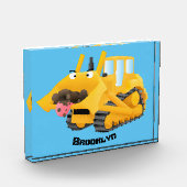 Cute yellow bulldozer cartoon fotoblokken (Links)