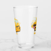 Cute yellow bulldozer cartoon glas (Rechts)