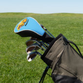 Cute yellow bulldozer cartoon golfheadcover (Insitu)