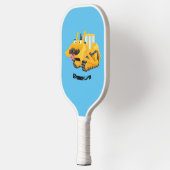 Cute yellow bulldozer cartoon pickleball paddle (Links)