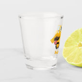 Cute yellow bulldozer cartoon shot glas (Links)