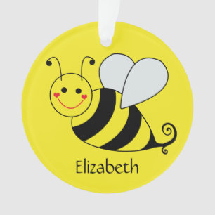 Cute Yellow Bumble Bee, gepersonaliseerd Ornament