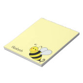 Cute Yellow Bumble bee personaliseren Notitieblok (Gedraaid)