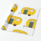 Cute Yellow Caravan Cadeaupapier (Uitgerold)