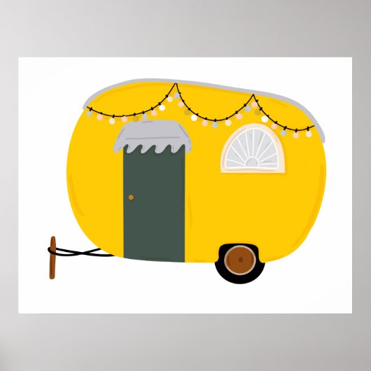 Cute Yellow Caravan Poster (Voorkant)