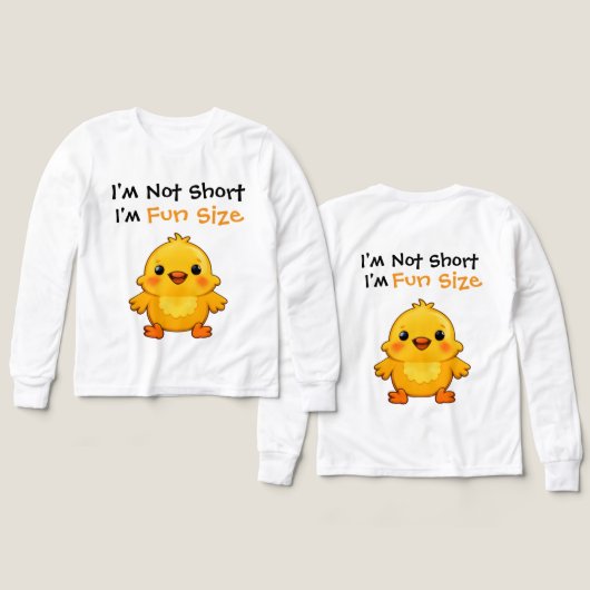 Cute Yellow Chick Fun Size Quote Design (Motif Recto et Verso)