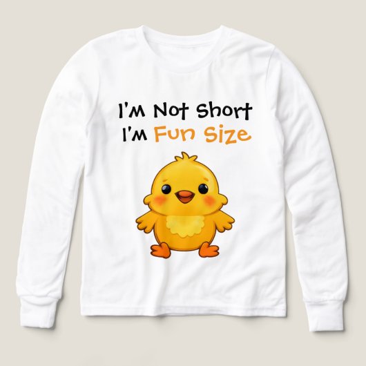 Cute Yellow Chick Fun Size Quote Design (Motif recto)
