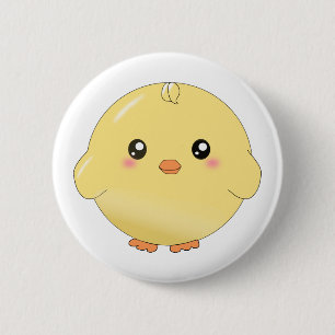 Cute yellow chick ronde button 5,7 cm