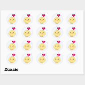Cute yellow chick ronde sticker (Vel)