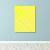 Cute Yellow Crayon Artsy Pattern Canvas Afdruk (Insitu (Houten vloer))