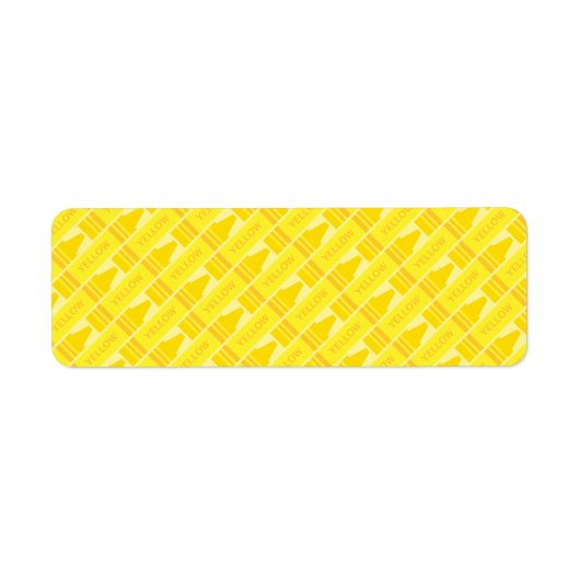 Cute Yellow Crayon Artsy Pattern Etiket (Voorkant)