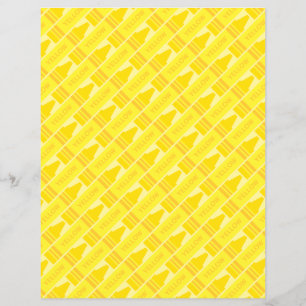 Cute Yellow Crayon Artsy Pattern Flyer