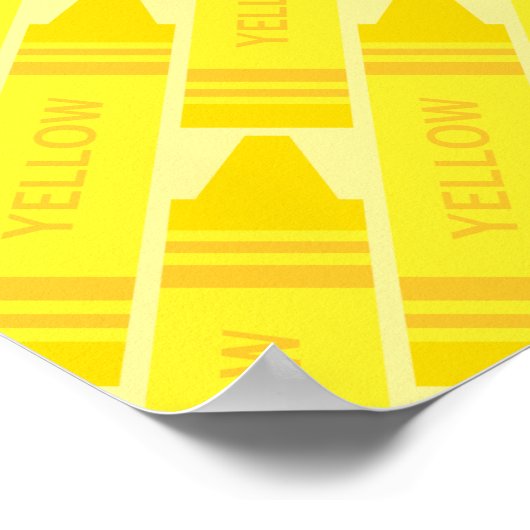 Cute Yellow Crayon Artsy Pattern Poster (Hoek)