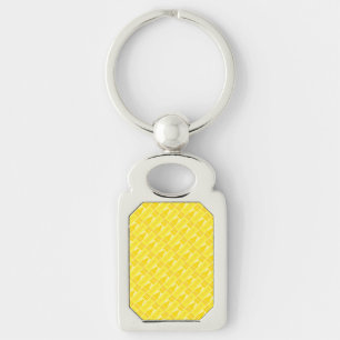 Cute Yellow Crayon Artsy Pattern Sleutelhanger