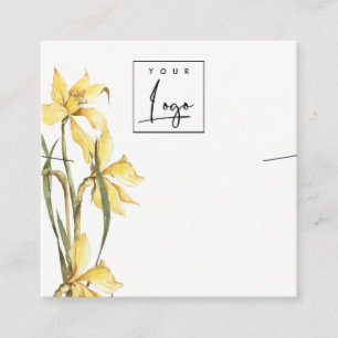 Cute Yellow Daffodil Florence Ketting Display Vierkante Visitekaartje